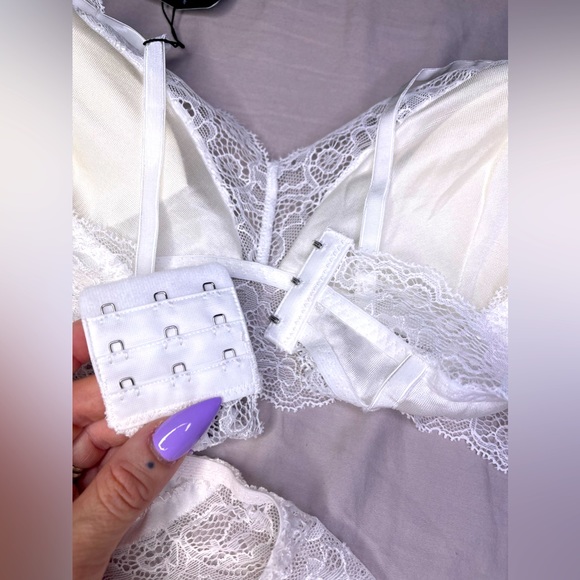 NWT Silksilky 100% Pure Silk -Silk Blend Solid Color Bra & Panty Set Color white - Picture 6 of 13